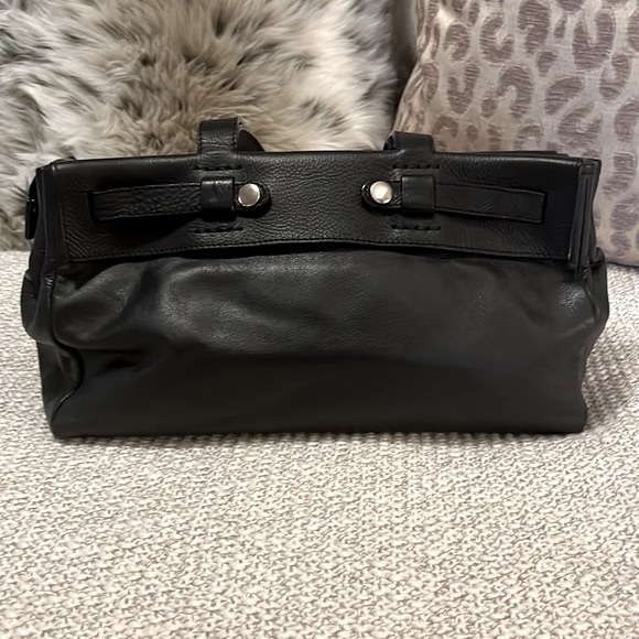 Tanna Tannar Black Soft Neutral Leather Satchel Shoulder Bag Purse - Picture 3 of 12